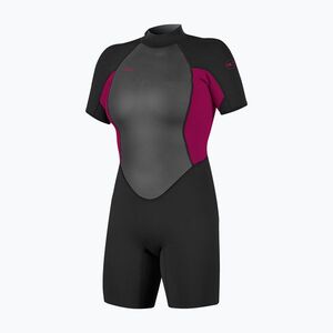 Női úszóruha O'Neill Reactor-2 2mm Back Zip SS Spring IS7 black/punk pink (Reactor-2 2mm Back Zip SS Spring 5043B-J18) kép