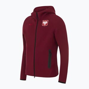 Férfi futballpulóver Nike Tech Fleece Poland Full Zip Hoodie team red (Tech Fleece Poland Full Zip Hoodie IO8538-677) kép