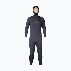 Férfi úszóruha Xcel Comp+ 4/3 mm Hooded Full black (Comp+ 4/3mm Hooded Full MN43CPH4-BLK) kép