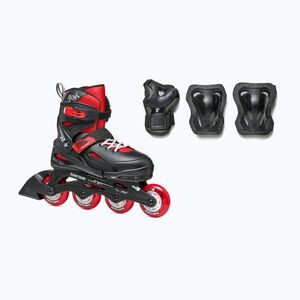 Rollerblade Fury Combo Jr fekete/piros gyerek görkorcsolya védőkkel (Fury Combo 07373600741) kép