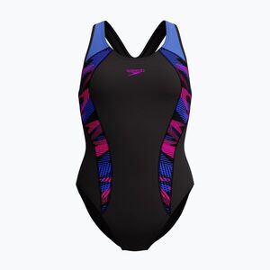 Női egyrészes fürdőruha Speedo Placement Laneback zoom boom placement/speedo black (Placement Laneback 8-00305418177) kép