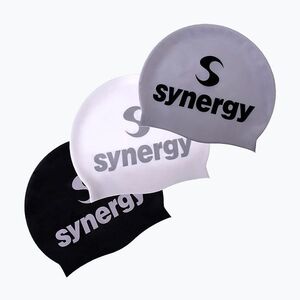 Úszó sapka Synergy Silicone Swim Cap 3 pcs. black/silver/white (Silicone Swim Cap 3-Pack SYN-SWMCP-00AH-0-00-BSW-COM-00) kép