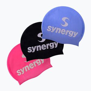 Úszó sapka Synergy Silicone Swim Cap 3 pcs. black/lavender/pink (Silicone Swim Cap 3-Pack SYN-SWMCP-00AH-0-00-BLP-COM-00) kép