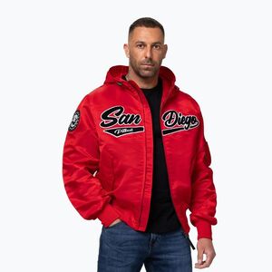 Férfi kabát Pitbull Aero Flight Hooded fluo/red (Aero Flight Hooded 526030451001) kép