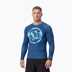Férfi hosszú ujjú rashguard Pitbull Rashguard Logo Palms blue (Rashguard Logo Palms 956008560001) kép