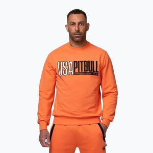 Férfi pulóver Pitbull USA Crewneck Sweatshirt fluo orange (USA Crewneck Sweatshirt 116094630001) kép