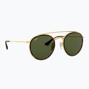 Napszemüveg Ray-Ban Round Double Bridge arista gold/green g-15 (Round Double Bridge RB3647N 001 51) kép