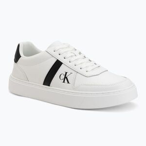 Férfi cipők Calvin Klein HM0HM02237 Classic Cups Lace Leather EMB Tongue bright white/black (HM0HM02237 Classic Cups Lace Leather EMB Tongue HM0HM0223701W) kép