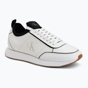 Női cipők Calvin Klein HW0HW02994 Retro Runner Sock Patch Leather bright white/black (HW0HW02994 Retro Runner Sock Patch Leather HW0HW0299401W) kép