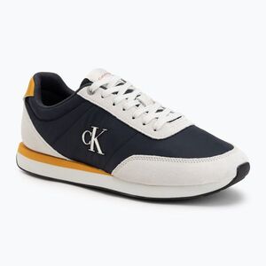 Férfi cipők Calvin Klein YM0YM01361 Retro Runner Ess Mix Mat vaporous white/casual bluee/cooling (Retro Runner Ess Mix Mat YM0YM013610YF) kép