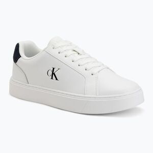 Férfi cipők Calvin Klein YM0YM01435 Classic Cupsole Laceup Leather bright white/navy (YM0YM01435 Classic Cupsole Laceup Leather YM0YM0143502Y) kép