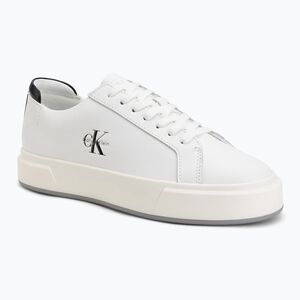 Női cipők Calvin Klein YW0YW01945 Basket Cups Laceup Leather bright white/black (YW0YW01945 Basket Cups Laceup Leather YW0YW0194501W) kép