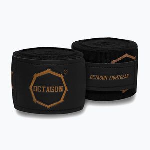Boxkesztyű kötések Octagon Fightgear Supreme Printed 300 cm black/gold (Fightgear Supreme Printed 2480-OW) kép