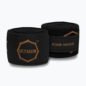 Boxkesztyű kötések Octagon Fightgear Supreme Printed 500 cm black/gold (Fightgear Supreme Printed 2510-OW) kép