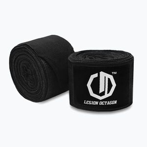 Boxkesztyű kötések Octagon Legion Standard 300 cm black/white (Legion Standard 4230-OW) kép