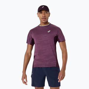 Férfi teniszpóló ASICS Match Jacquard dark aubergine (Match Jacquard 2041A419-500) kép