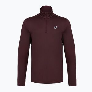 Férfi futópulóver ASICS Core Ls 1/2 Zip Winter Top dark currant (Core Half Zip Winter 2011D369-600) kép