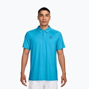Férfi teniszpóló póló Nike Court Dri-Fit Advantage baltic blue/black (Court Dri-Fit Advantage FZ6907-416) kép