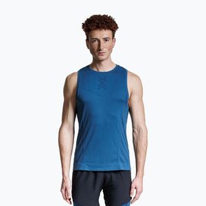 Koszulka do biegania męska X-Bionic Xceed Run slate blue/marine (Xceed Run Tank Top XCRTTTS25M) kép
