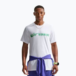 Férfi futó póló Nike Dri-Fit Running T-Shirt white/green spark (Dri-Fit Running IV4688-100) kép