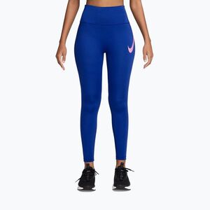 Női leggingsek Nike Tempo Swoosh Run old royal/pink rise (Tempo Swoosh Run High-Waisted 7/8 HV2304-417) kép