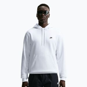 Férfi pulóver Nike Club Pullover Hoodie white/white/black (Club Pullover Hoodie FN3859-100) kép