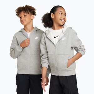 Gyerekpulóver Nike Sportswear Club Fleece dark grey heather/base grey/white (Sportswear Club Fleece FD3004-063) kép