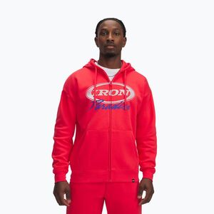 Férfi pulóver Under Armour Project Rock Icon Fleece FZ lava red (Project Rock Icon Fleece FZ 1389914-989) kép