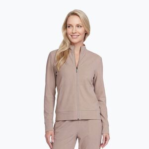 Női pulóver SKECHERS GO Luxe Rib Everyday Full Zip taupe/brown (GO Luxe Rib Everyday Full Zip JA293 TPBR) kép
