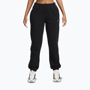 Női nadrág Nike Studio Fleece total black/sail (Studio Fleece Mid-Rise Cuffed IM8076-001) kép