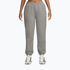 Női nadrág Nike Studio Fleece dark grey heather/sail (Studio Fleece Mid-Rise Cuffed IM8076-063) kép