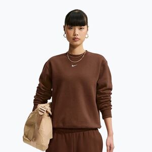 Női pulóver Nike Studio Fleece cacao wow/sail (Studio Fleece Crew-Neck IM8098-259) kép
