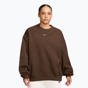Női pulóver Nike Studio Fleece Medium Weight cacao wow/sail (Studio Fleece Medium Weight IM8082-259) kép