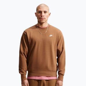 Férfi pulóver Nike Club ale brown/white (Club French Terry Crew FN3888-270) kép