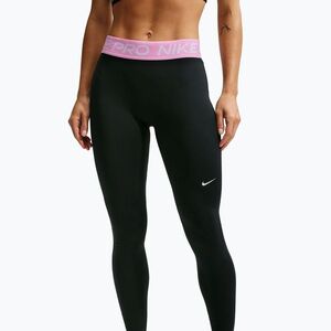 Női leggingsek Nike Pro black/pink rise/white (Pro Mid-Rise Full IQ0886-018) kép