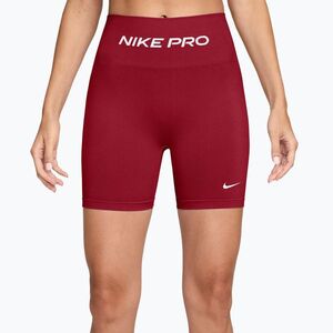 Női edző rövidnadrág Nike Pro Seamless tough red/white (Pro Seamless High Waisted Biker 5" IR4197-608) kép