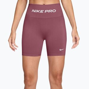 Női edző rövidnadrág Nike Pro Seamless pink smoke/white (Pro Seamless High Waisted Biker 5" IR4197-654) kép