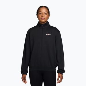 Női edzőpulóver Nike Studio Fleece Sport black/university red/white (Studio Fleece Sport Dri-Fit 1/4 Zip IM9943-010) kép