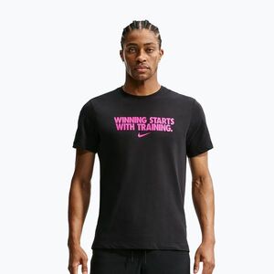 Férfi edző póló Nike Dri-Fit Winning black/hyper pink (Dri-Fit Winning HV4187-013) kép
