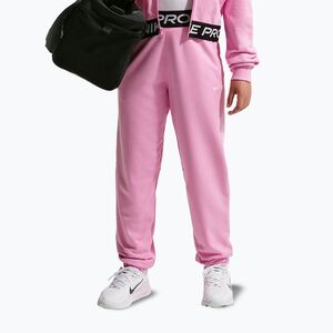 Gyerek nadrág Nike Pro Fleece pink rise/pink rise/black/white (Pro Fleece Dri-Fit HV0289-621) kép