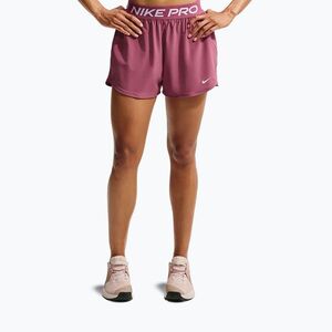 Női edző rövidnadrág Nike Pro pink smoke/white (Pro Dri-Fit Mid-Rise Brief-Lined 3" IQ0784-654) kép
