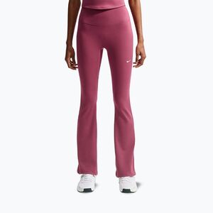 Női edzőleggingsek Nike One pink smoke/white (One High Waisted Flared IB9135-654) kép