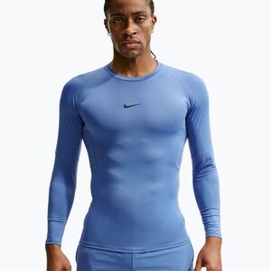 Férfi edző hosszú ujjú póló Nike Pro indigo storm/black (Pro Dri-Fit Tight Fitness FB7919-459) kép