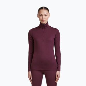Női Termoaktiv pulóver Icebreaker 200 Oasis LS Half Zip dark berry (200 Oasis Half Zip IBB043800PB1) kép