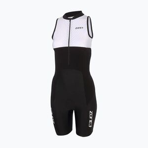 Női triatlon overál ZONE3 Lava Long Distance Trisuit black/white/green (Lava Long Distance Trisuit W TS20WLTS101_L) kép