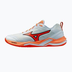Kézilabda cipő Mizuno Wave Stealth Elite white/lava orange (Wave Stealth Elite X1GA266080) kép
