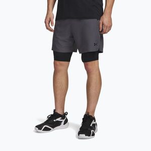 Férfi edző rövidnadrág Under Armour Vanish Woven 2.0 2IN1 Shorts castlerock/black (Vanish Woven 2.0 2IN1 6013950-025) kép