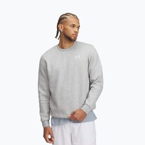 Férfi pulóver Under Armour Essential Fleece Crew mod gray light heather/white (Essential Fleece Crew 1374250-011) kép