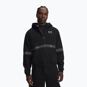 Férfi pulóver Under Armour Icon Fleece Taped Full Zip ultimate black/white (Icon Fleece Taped Full Zip 6013459-008) kép