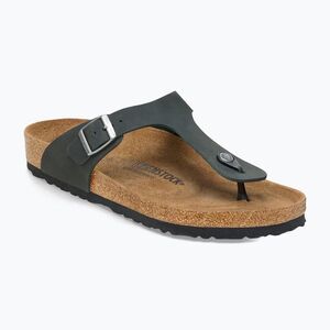 Papucsok BIRKENSTOCK Gizeh Oiled Leather black (Gizeh Oiled Leather Regular 845251) kép